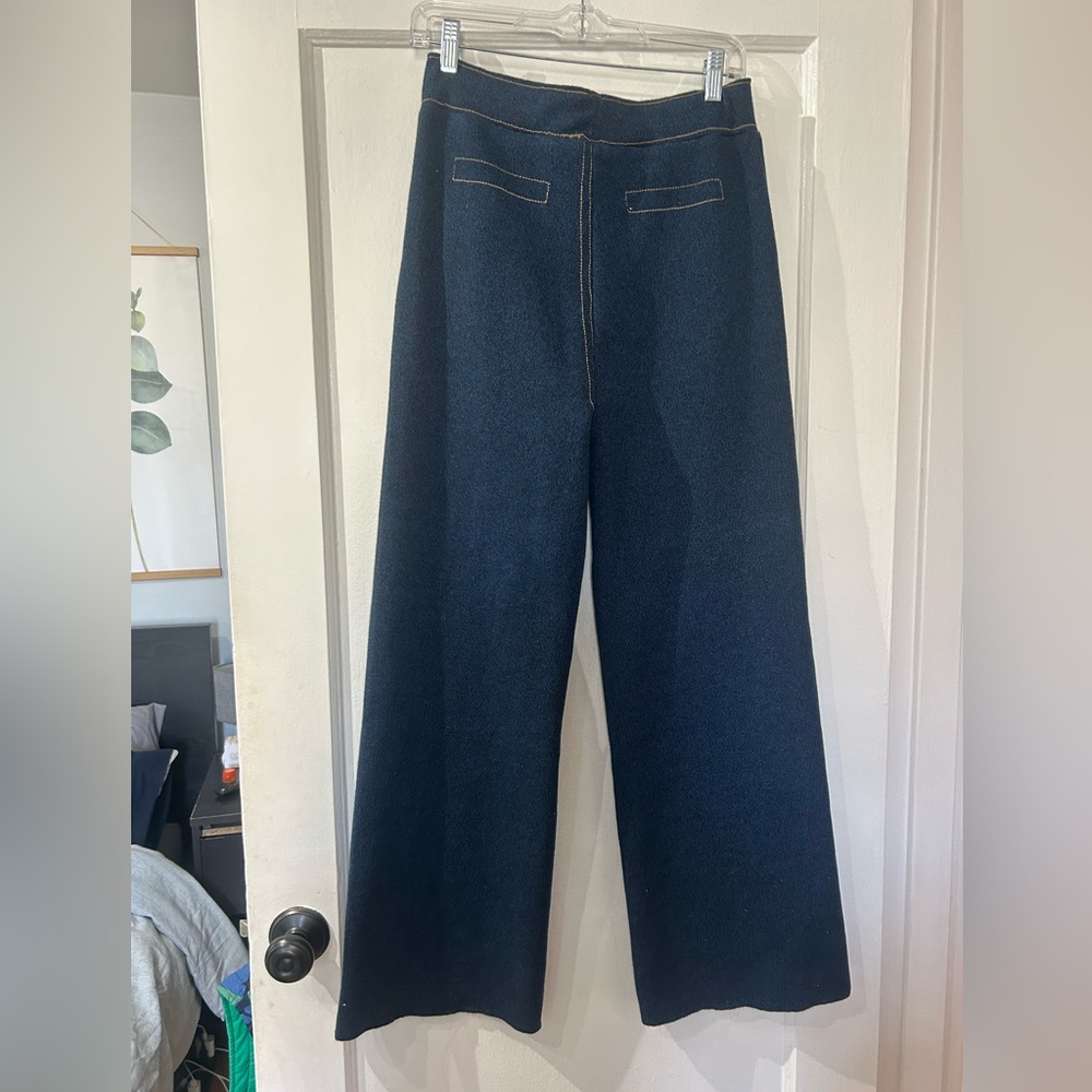 Industry Republic Clothing Wide-Leg Dark Blue wool pans